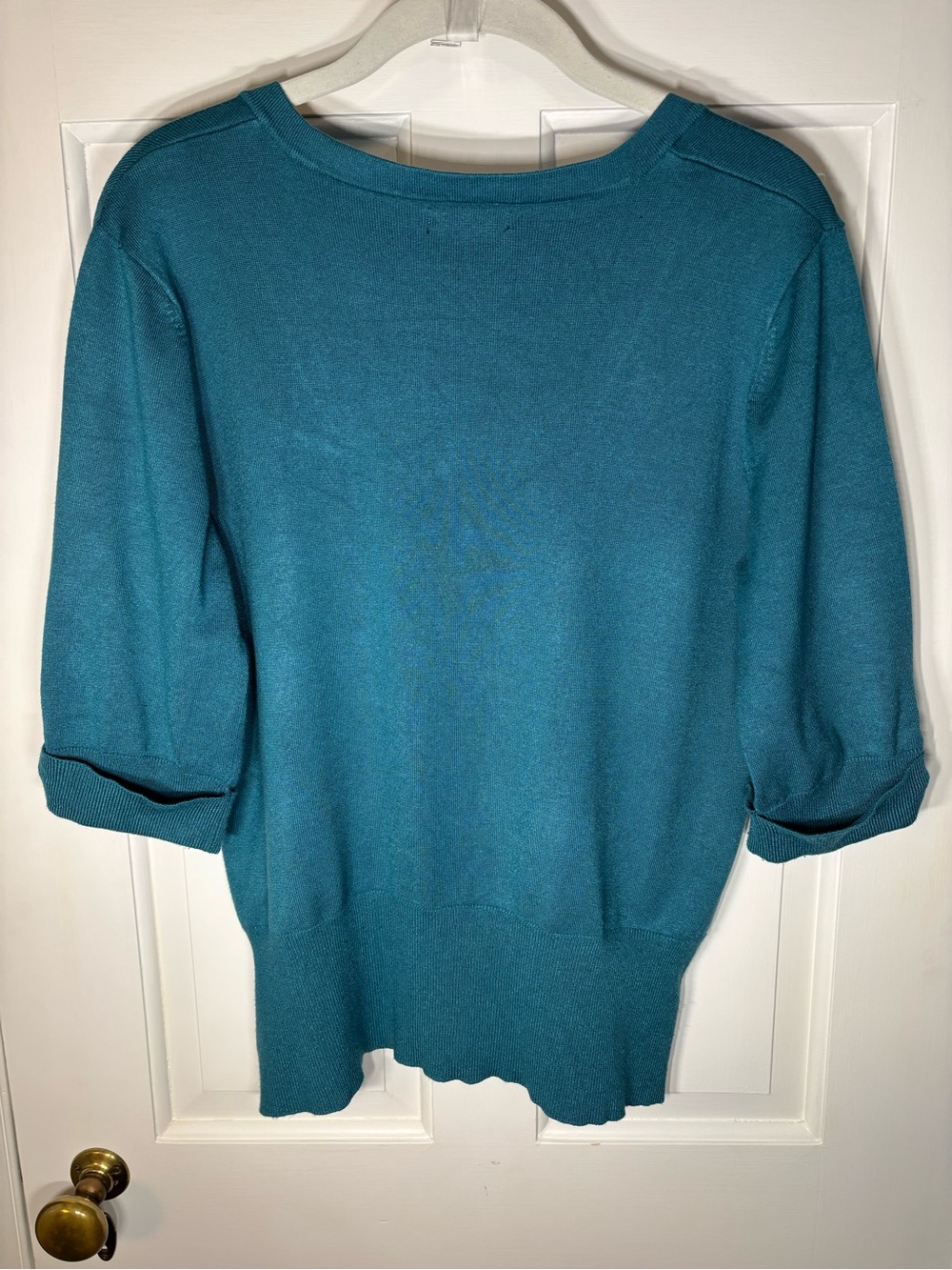 Maurices Women’s XL Teal Turquoise Scoop-Neck Ribbed Sweater Cardigan Knit - Picture 3 of 11